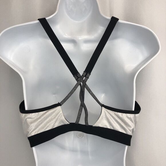 VICTORIA'S SECRET Knockout Black White 2 In 1 Sports Bra Front Closure Size 36C - Picture 2 of 13